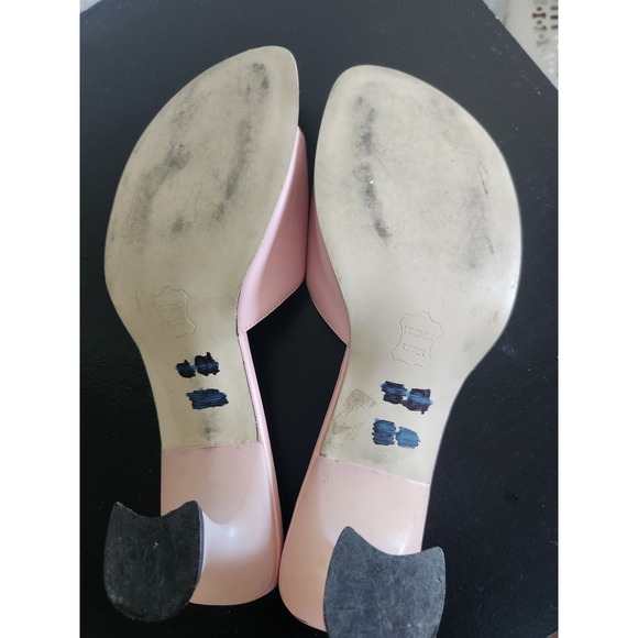 Chilis Retro Pink & Green Women's Opened Toed Flats Size 8 - Picture 10 of 12